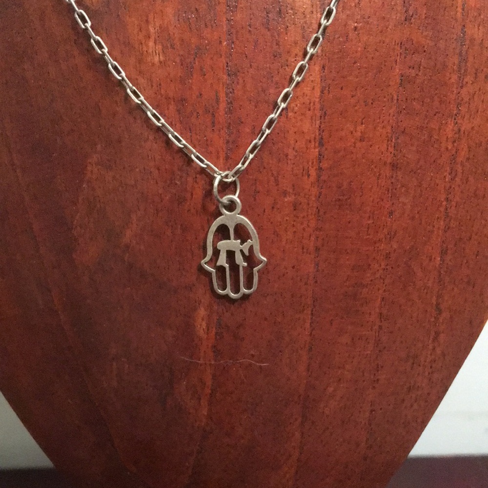 Rocawear Silver Hamsa Necklace Minimalist Design